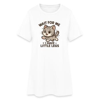 Katze Spruch Humor Meme Lustig Witzig Geschenkidee - Frauen T-Shirt-Kleid - Weiß - Vorne