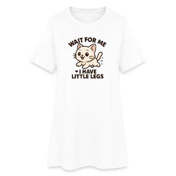 Katze Spruch Humor Meme Lustig Witzig Geschenkidee - Frauen T-Shirt-Kleid - Weiß - Vorne