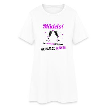 Girls! We need to stop drinking less - Women’s T-Shirt Dress - white - Front