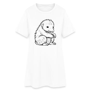 Niffler Tier Haustier Symbol - Frauen T-Shirt-Kleid - Weiß - Vorne