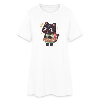 Chaton campeur coloré - Robe T-shirt Femme - blanc - Devant