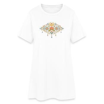 Ornement printanier avec des fleurs et la lune - Robe T-shirt Femme - blanc - Devant