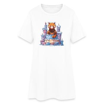 Panda rouge sur gâteau glacé - Robe T-shirt Femme - blanc - Devant