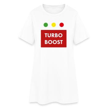 Turbo Boost Retro Text - Women’s T-Shirt Dress - white - Front