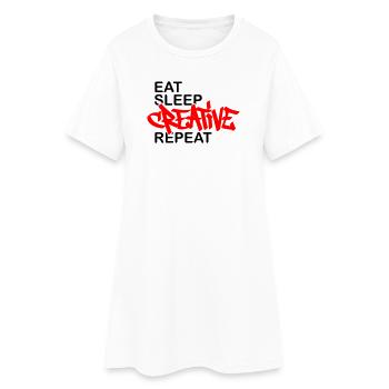 Eat Sleep Creative Repeat - Women’s T-Shirt Dress - white - Front