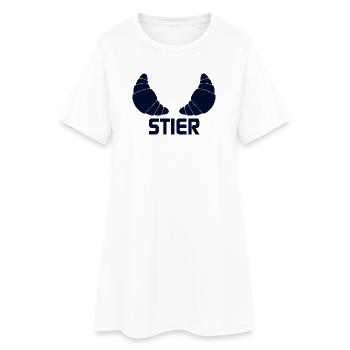 Croissants du signe du zodiaque Taureau - Robe T-shirt Femme - blanc - Devant