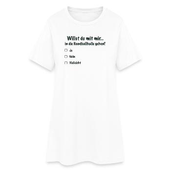 Handball Date Saying Invitation (Black) - Women’s T-Shirt Dress - white - Front