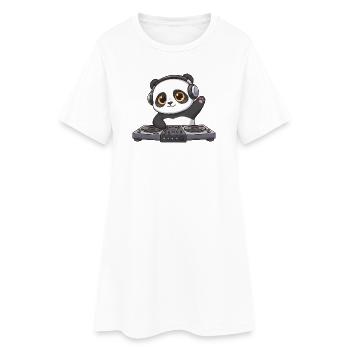 Panda DJ Dancing Techno Music DJ Party - Robe T-shirt Femme - blanc - Devant