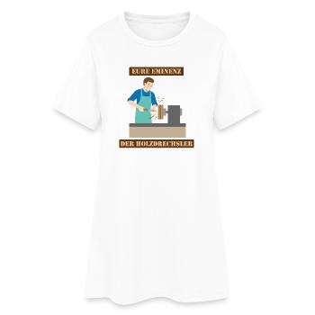 Die Eminenz der Holzdrechsler im Atelier - Frauen T-Shirt-Kleid - Weiß - Vorne