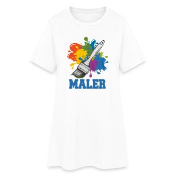 Costume de peintre Touches de couleur Carnaval Coloré - Robe T-shirt Femme - blanc - Devant