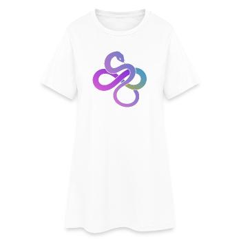 Boucle Infinie Colorée - Robe T-shirt Femme - blanc - Devant