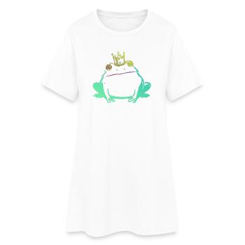 Frog King and Neon Crown - Women’s T-Shirt Dress - white - Front