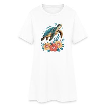 Sea Turtle Ocean Addict Design - Robe T-shirt Femme - blanc - Devant