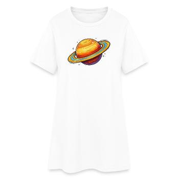 Planète Saturne - Robe T-shirt Femme - blanc - Devant