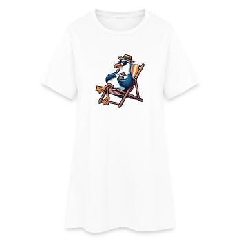 Mouette Lounge de plage - Robe T-shirt Femme - blanc - Devant