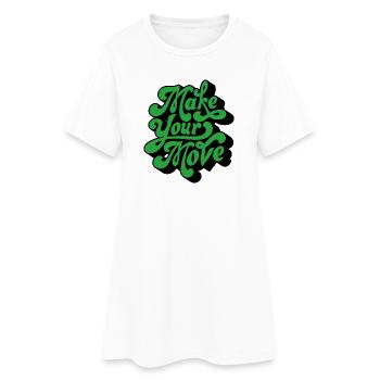 Make Your Move – Retro Handtext - Women’s T-Shirt Dress - white - Front