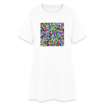 Bunte Konfetti-Kreise - Frauen T-Shirt-Kleid - Weiß - Vorne