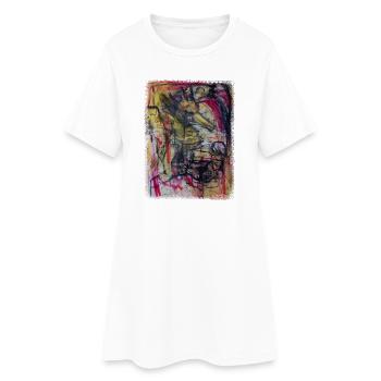 Seepferdchen - Frauen T-Shirt-Kleid - Weiß - Vorne