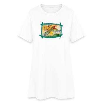 Aras au-dessus de la forêt tropicale - Robe T-shirt Femme - blanc - Devant