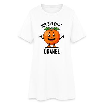 Costume orange Fruit Fruit Carnaval Drôle - Robe T-shirt Femme - blanc - Devant