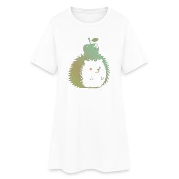 Pastel Hedgehog with Apple - Women’s T-Shirt Dress - white - Front