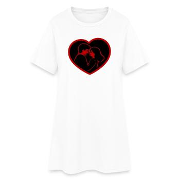 Couple amoureux - Robe T-shirt Femme - blanc - Devant