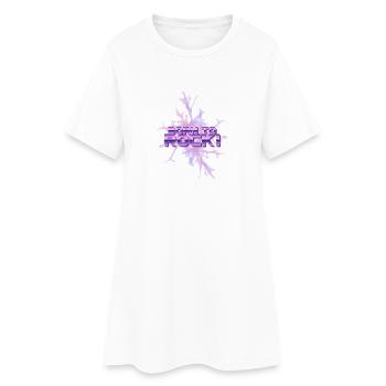 Born to Rock Neon Eis-Splash - Frauen T-Shirt-Kleid - Weiß - Vorne