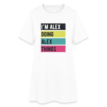 Je suis Alex qui fait des couleurs rétro d’Alex Things - Robe T-shirt Femme - blanc - Devant