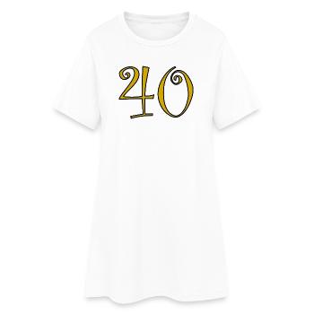 40. 40 ANS. 40e ANNIVERSAIRE. ANNIVERSAIRE 40 ANS. - Robe T-shirt Femme - blanc - Devant