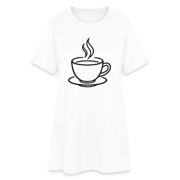 Tasse à café en lignes minimales - Robe T-shirt Femme - blanc - Devant