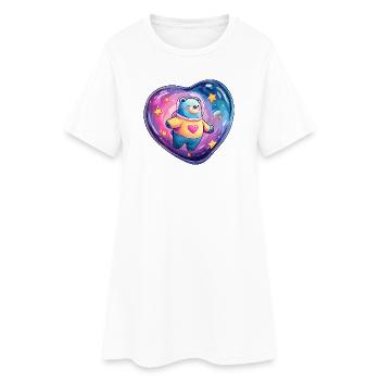 Ours Planète Cœur en combinaison spatiale - Robe T-shirt Femme - blanc - Devant
