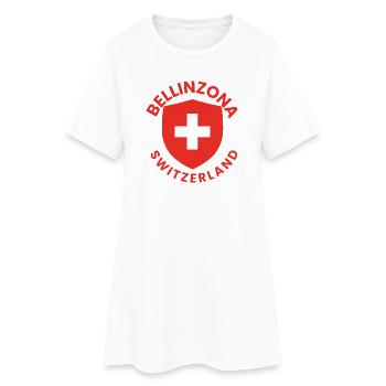 Bellinzona-Schild Schweizer Flagge - Frauen T-Shirt-Kleid - Weiß - Vorne