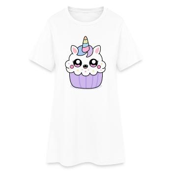 Kawaii Unicorn Cupcake – Cute Valentine Design - Robe T-shirt Femme - blanc - Devant