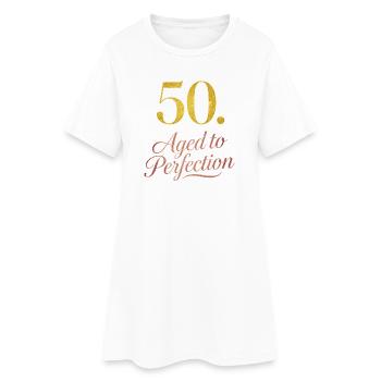 50e anniversaire vieilli à la perfection - Robe T-shirt Femme - blanc - Devant