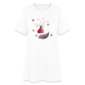 Fleur du Cœur - Robe T-shirt Femme - blanc - Devant