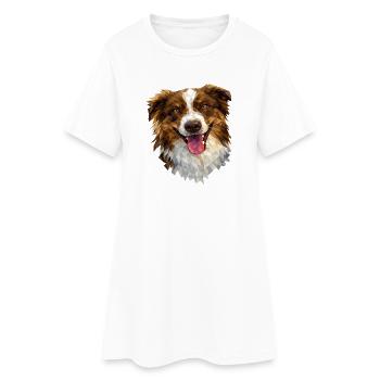 Australian Shepherd – Conception géométrique de chien - Robe T-shirt Femme - blanc - Devant