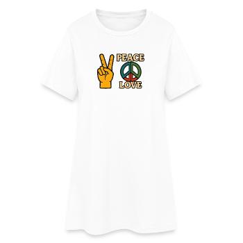 Icône Paix et Amour Tee Peace - Robe T-shirt Femme - blanc - Devant