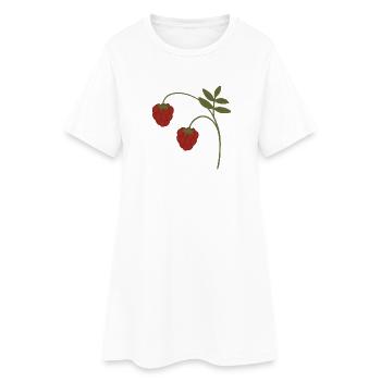 Framboises - Robe T-shirt Femme - blanc - Devant