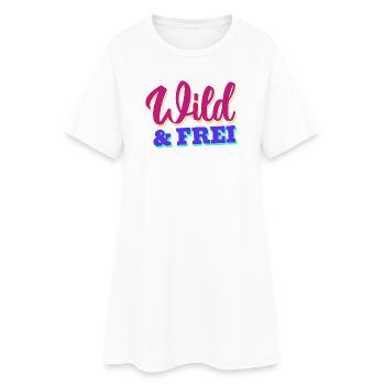 Sauvage et libre - Robe T-shirt Femme - blanc - Devant