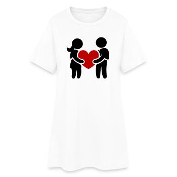 Couple amoureux - Robe T-shirt Femme - blanc - Devant