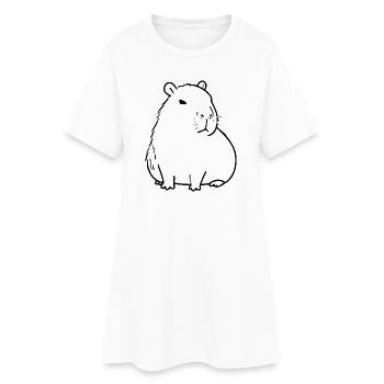 Capybara capybara noir - Robe T-shirt Femme - blanc - Devant