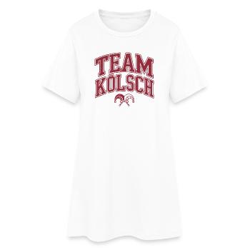 Team Kölsch - Karneval Kostüm - Frauen T-Shirt-Kleid - Weiß - Vorne