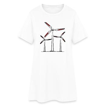 Changement climatique Éoliennes Énergie éolienne Protection de l’environnement - Robe T-shirt Femme - blanc - Devant