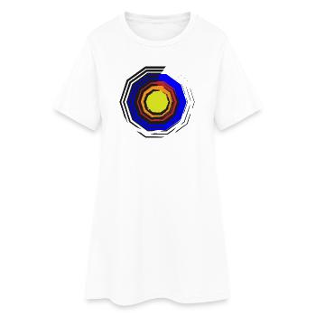 Farbkreis-Oktagon Neon Zentrum - Frauen T-Shirt-Kleid - Weiß - Vorne