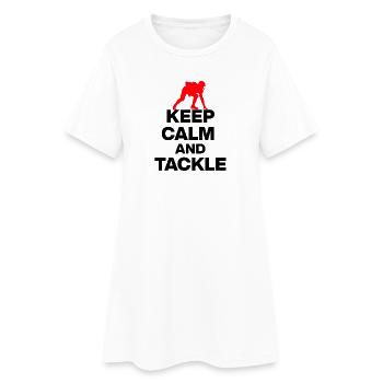 KEEP CALM AND TACKLE! FOOTBALL FAN GIFT USA sr - Women’s T-Shirt Dress - white - Front