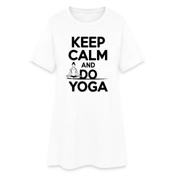 Restez calme et faites du yoga - Robe T-shirt Femme - blanc - Devant