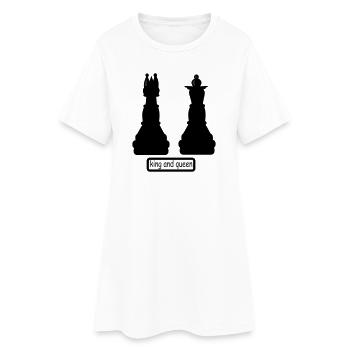 king_and_queen - Frauen T-Shirt-Kleid - Weiß - Vorne