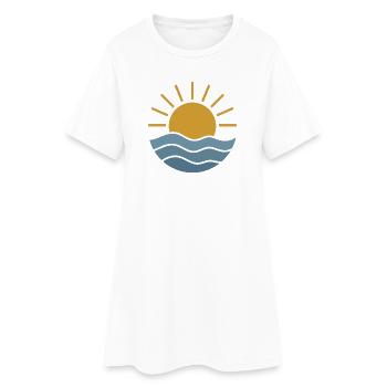 Vagues dorées du lever du soleil - Robe T-shirt Femme - blanc - Devant