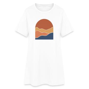 Couches de l’Horizon Chaud - Robe T-shirt Femme - blanc - Devant