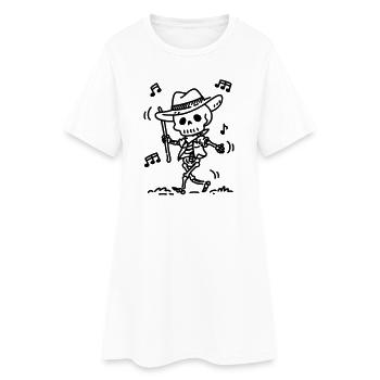 Dancing Cowboy Skeleton | Music & Halloween Theme - Women’s T-Shirt Dress - white - Front
